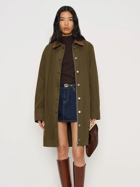 Reformation Jackets & Blazers - Brand New with Tags - Reformation Size Small Olive Green Mid-Length Button Coat